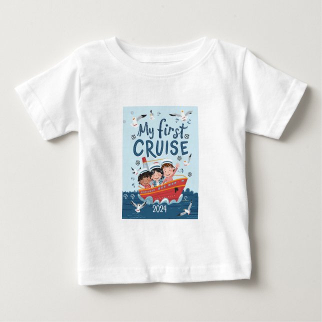 Camiseta De Bebé Cute Kids My First Cruise Personalizado (Anverso)