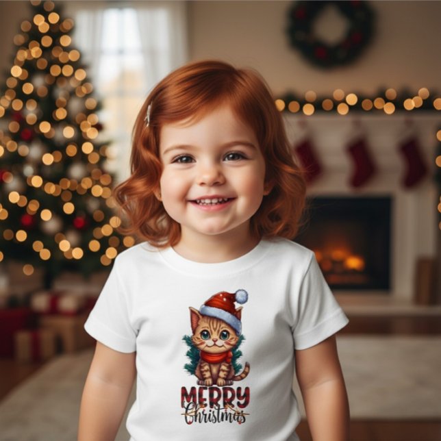 Camiseta De Bebé Cute Kitten Merry Christmas Toddler Holiday Cat (Subido por el creador)