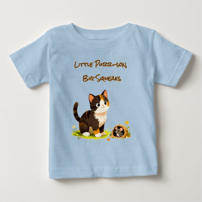 Camiseta De Bebé Cute Kitten Mouse T-Shirt (Anverso)