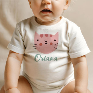 Camiseta De Bebé Cute Kitty, gato rosa