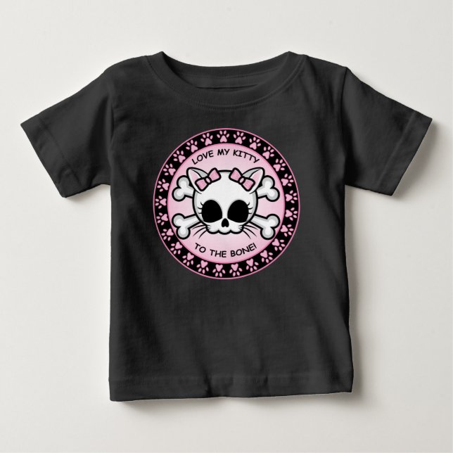 Camiseta De Bebé Cute Kitty Skull (Anverso)
