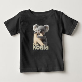 Camiseta De Bebé Cute Koala Letter K Kids T-Shirt | Animal Alphabet