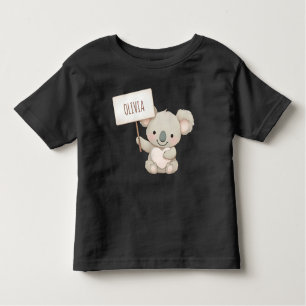 Camiseta De Bebé Cute Koala sostiene un Rótulo de nombres