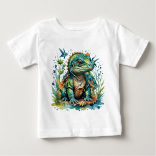 Camiseta De Bebé Cute Komodo dragón verde lagarto