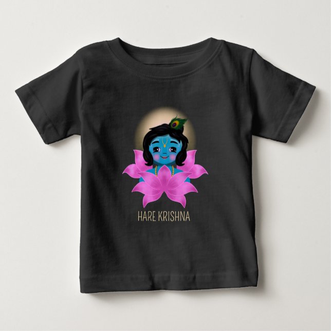 Camiseta De Bebé Cute Krishna Radha india - Arte Krishna (Anverso)