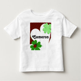 Camiseta De Bebé Cute Lady Bug & Clover Leaf primer cumpleaños