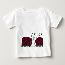 Camiseta De Bebé Cute Ladybugs Y Mistletoe