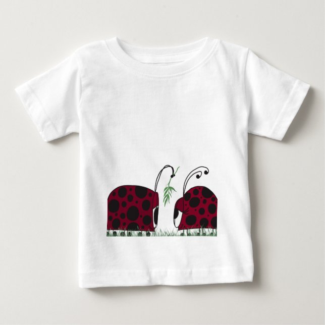 Camiseta De Bebé Cute Ladybugs Y Mistletoe (Anverso)