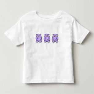 Camiseta De Bebé Cute Lavender Hippo