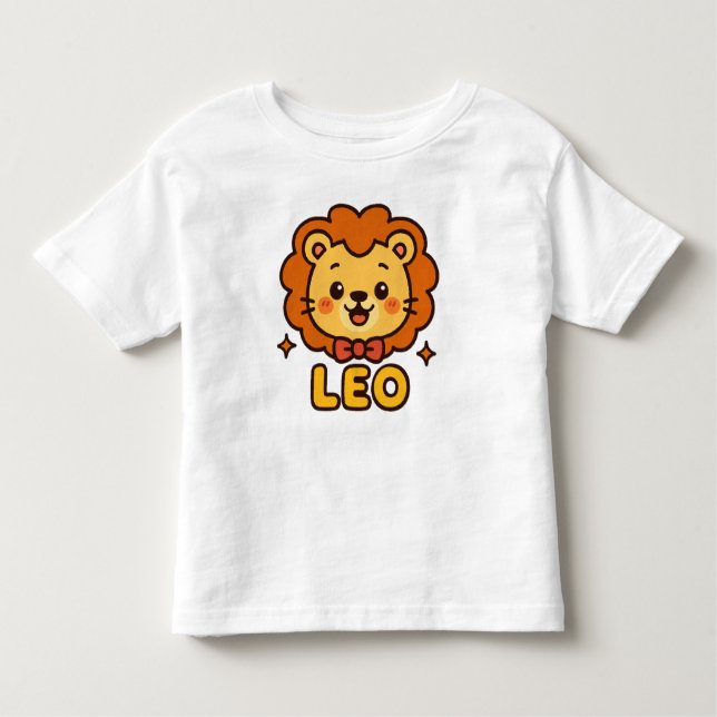 Camiseta De Bebé Cute Leo Zodiac Lion - Diseño Astrológico Personal (Anverso)