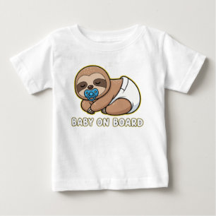 Camiseta De Bebé Cute Letrero para Coche de Bebé Perezoso Durmiendo