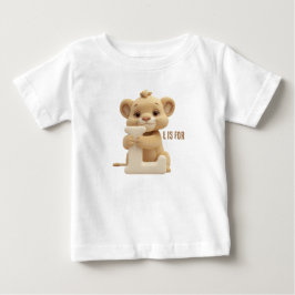 Camiseta De Bebé Cute Lion Letter L Kids T-Shirt | Animal Alphabet