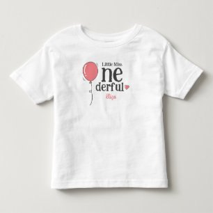 Camiseta De Bebé Cute Little Miss Onederful Primer Cumpleaños Globo