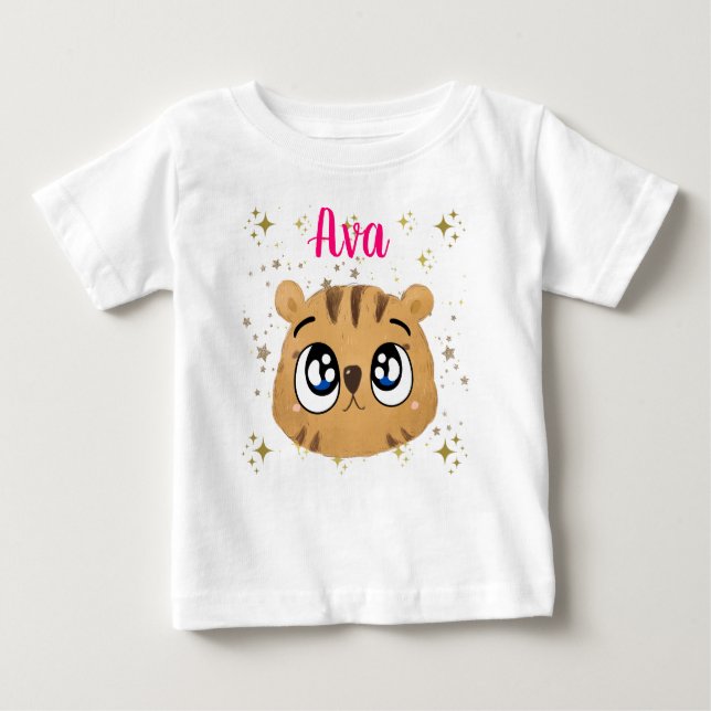 Camiseta De Bebé Cute little tiger gold start (Anverso)