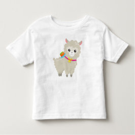 Camiseta De Bebé Cute Llama, Alpaca, Pequeña Llama, Llama Con Gorra