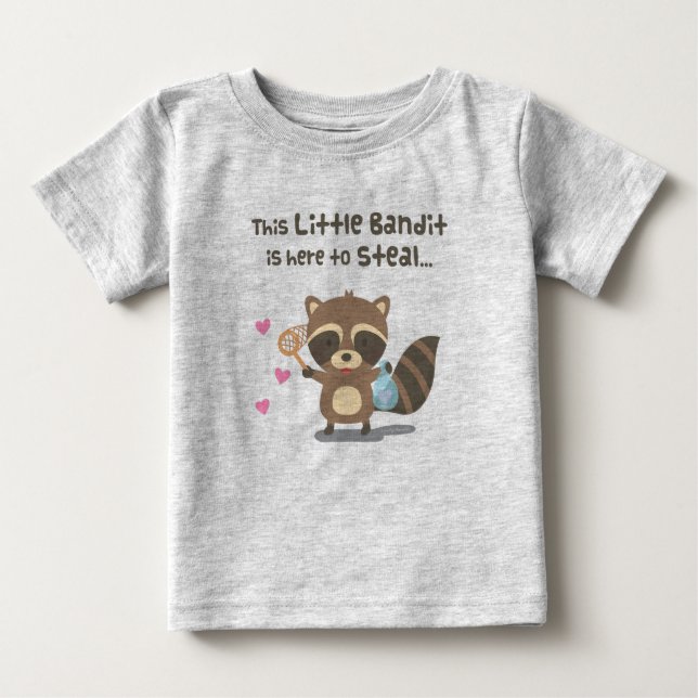 Camiseta De Bebé Cute Love Masked Bandit Raccoon Para Bebés (Anverso)