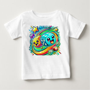 Camiseta De Bebé Cute Lucky Dice Baby T-Shirt – Colorido Kawaii