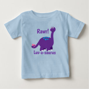 Camiseta De Bebé Cute Luv-a-saurus baby boy dinosaurio morado
