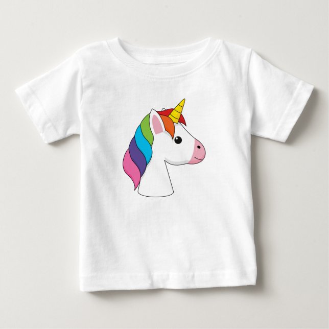 Camiseta De Bebé Cute Magical Unicorn con Cabello Colorido (Anverso)