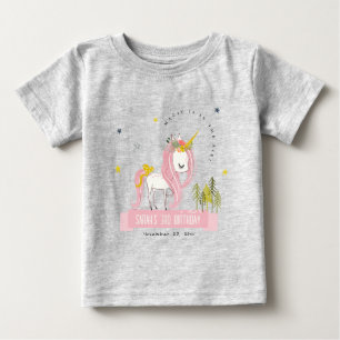 Camiseta De Bebé Cute mágico Unicornio niños de color rosa cumpleañ