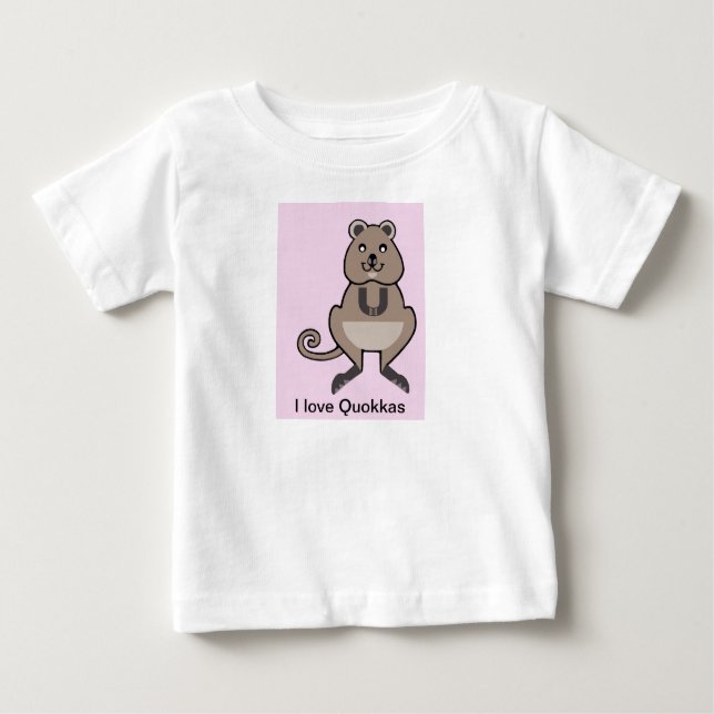 Camiseta De Bebé Cute - Me encanta QUOKKAS - Vida salvaje - Natural (Anverso)