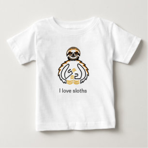 Camiseta De Bebé Cute me encanta SLOTHS - Amante de los animales -