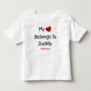 Camiseta De Bebé Cute mi corazón pertenece a papi traje de bebé