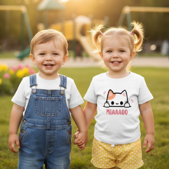 Camiseta De Bebé Cute MIAAAOO Cat Baby Toddler Shirt (Subido por el creador)