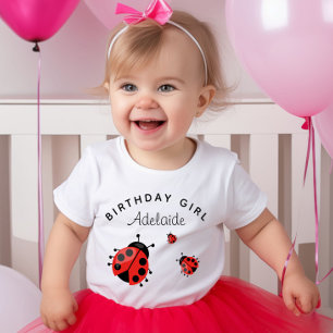 Camiseta De Bebé Cute Moderno Ladybug Rojo Personalizado