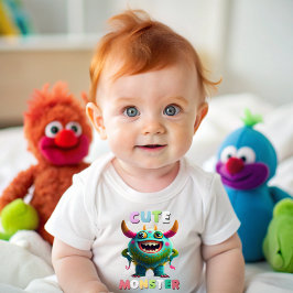 Camiseta De Bebé Cute Monster