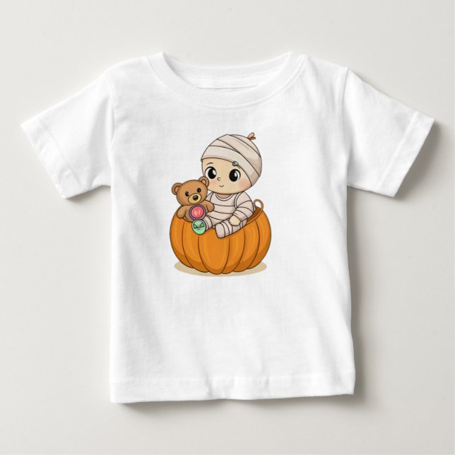 Camiseta De Bebé Cute Mummy Baby Pumpkin Kids Tee (Anverso)