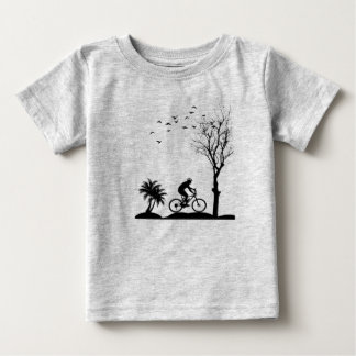 Camiseta De Bebé Cute Nature Bicycle Art Baby T-Shirt | Soft Cotton