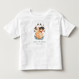 Camiseta De Bebé Cute Nautical Pirate Barco de León Niños Cubo Cump
