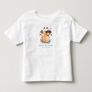 Camiseta De Bebé Cute Nautical Pirate Barco de León Niños Cubo Cump