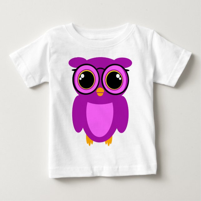 Camiseta De Bebé Cute Nerdy Owl (Anverso)