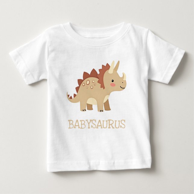Camiseta De Bebé Cute Neutral Dinosaur Babysaurus (Anverso)