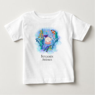 Camiseta De Bebé Cute Ocean Sea Animals coloridas hojas