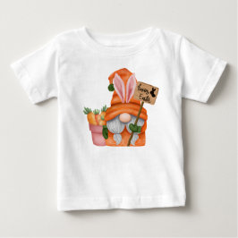 CAMISETA DE BEBÉ CUTE ORANGE EASTER GNOME WITH CARROTS