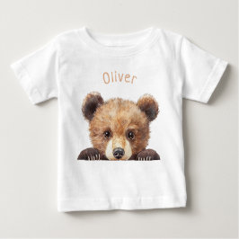 Camiseta De Bebé Cute Oso de Bebé Personalizado Acuarela 