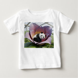 Camiseta De Bebé Cute Panda Durmiendo Dentro de Flor Exótica Gigant