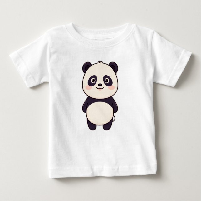 Camiseta De Bebé Cute Panda Kids T-Shirt – Adorable Animal Design (Anverso)