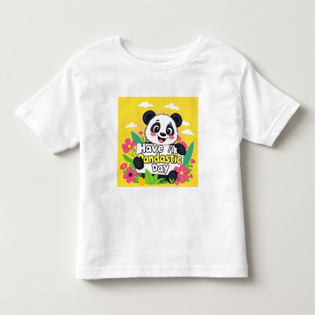 Camiseta De Bebé Cute Panda "Ten Un Día Pandástico" (Anverso)