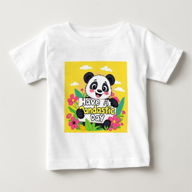 Camiseta De Bebé Cute Panda "Ten Un Día Pandástico" (Anverso)