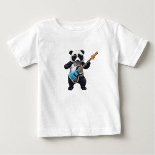 Camiseta De Bebé Cute Panda Tocando Guitarra, Music Panda Avers