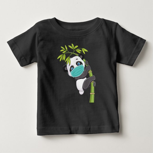 Camiseta De Bebé Cute Panda Wear Face Mask Funny Panda Gift (Anverso)