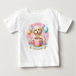 Camiseta De Bebé Cute Pastel Puppy Labrador - Cumpleaños