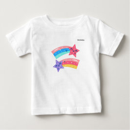 Camiseta De Bebé Cute Pastel Shooting Stars Rainbow Illustration