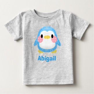 Camiseta De Bebé Cute Patchwork Style Penguin Art Personalised