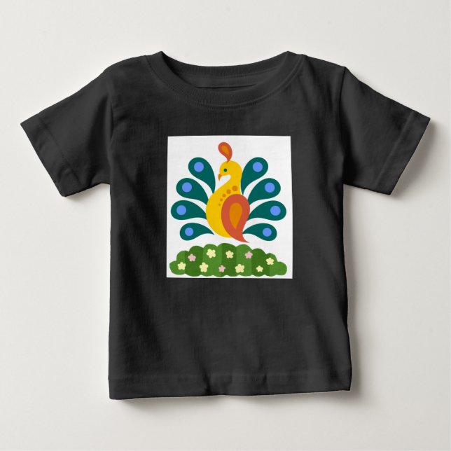 Camiseta De Bebé Cute Peacock (Anverso)