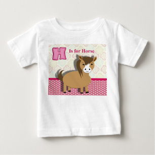 Camiseta De Bebé Cute Pequeño Caballo, niños, foto de alfabeto